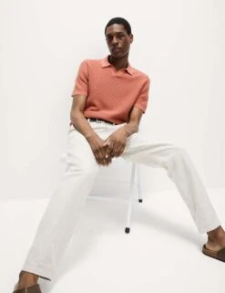 Pure Cotton Open Neck Knitted Polo Shirt -Marks And Spencer Shop pure cotton open neck knitted polo shirt 15