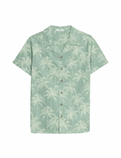 Pure Cotton Palm Print Shirt (2-16 Yrs) 5 Pure Cotton Palm Print Shirt (2-16 Yrs) -Marks And Spencer Shop pure cotton palm print shirt 2 16 yrs