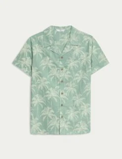 Pure Cotton Palm Print Shirt (2-16 Yrs) 4 Pure Cotton Palm Print Shirt (2-16 Yrs) -Marks And Spencer Shop pure cotton palm print shirt 2 16 yrs 1 1