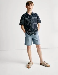 Pure Cotton Patterned Shirt (2-8 Yrs) -Marks And Spencer Shop pure cotton patterned shirt 2 8 yrs 1 13