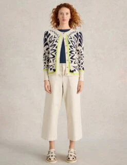 WHITE STUFF Pure Cotton Printed Button Front Cardigan -Marks And Spencer Shop pure cotton printed button front cardigan 9