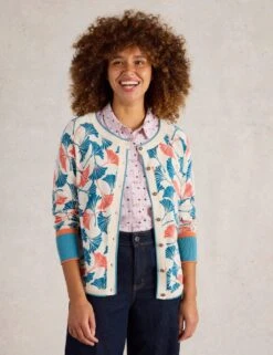 WHITE STUFF Pure Cotton Printed Cardigan -Marks And Spencer Shop pure cotton printed cardigan 6