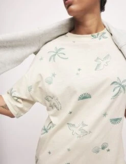 Pure Cotton Printed Nightdress 16 Pure Cotton Printed Nightdress -Marks And Spencer Shop pure cotton printed nightdress 6