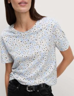 Pure Cotton Printed T-Shirt -Marks And Spencer Shop pure cotton printed t shirt 15