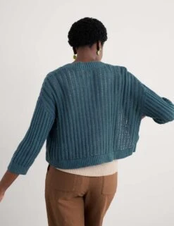 Pure Cotton Ribbed Edge To Edge Cardigan -Marks And Spencer Shop pure cotton ribbed edge to edge cardigan 8