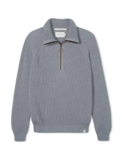 Pure Cotton Ribbed Quarter Zip Jumper -Marks And Spencer Shop pure cotton ribbed quarter zip jumper 17