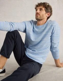 WHITE STUFF Pure Cotton Space Dye Crew Neck Jumper -Marks And Spencer Shop pure cotton space dye crew neck jumper 10