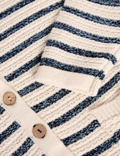 WHITE STUFF Pure Cotton Striped Crew Neck Cardigan -Marks And Spencer Shop pure cotton striped crew neck cardigan 8