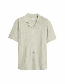 Pure Cotton Textured Shirt -Marks And Spencer Shop pure cotton textured shirt