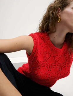 Pure Cotton Textured Slim Fit Knitted Top 31 Pure Cotton Textured Slim Fit Knitted Top -Marks And Spencer Shop pure cotton textured slim fit knitted top 11