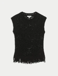 Pure Cotton Textured Slim Fit Knitted Top 32 Pure Cotton Textured Slim Fit Knitted Top -Marks And Spencer Shop pure cotton textured slim fit knitted top 12