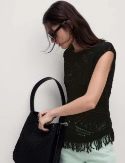 Pure Cotton Textured Slim Fit Knitted Top 35 Pure Cotton Textured Slim Fit Knitted Top -Marks And Spencer Shop pure cotton textured slim fit knitted top 14