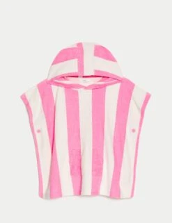 Pure Cotton Towelling Striped Poncho (2-8 Yrs) -Marks And Spencer Shop pure cotton towelling striped poncho 2 8 yrs 1 3