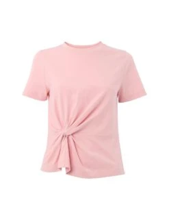 Whistles Pure Cotton Twist Front T-Shirt -Marks And Spencer Shop pure cotton twist front t shirt 11
