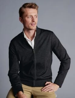 Pure Extra Fine Merino Wool Zip Up Cardigan -Marks And Spencer Shop pure extra fine merino wool zip up cardigan 14