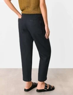 Whistles Pure Linen Barrel Leg Ankle Grazer Trousers -Marks And Spencer Shop pure linen barrel leg ankle grazer trousers 8