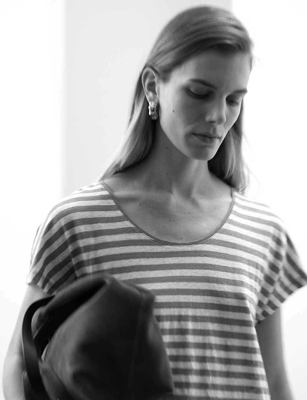 Pure Linen Striped Cap Sleeve T-shirt 13 Pure Linen Striped Cap Sleeve T-shirt - Image 13