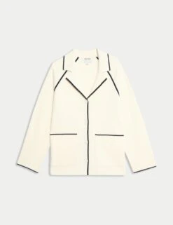 Jaeger Pure Merino Wool Tipped Detail Cardigan 22 Jaeger Pure Merino Wool Tipped Detail Cardigan -Marks And Spencer Shop pure merino wool tipped detail cardigan 10