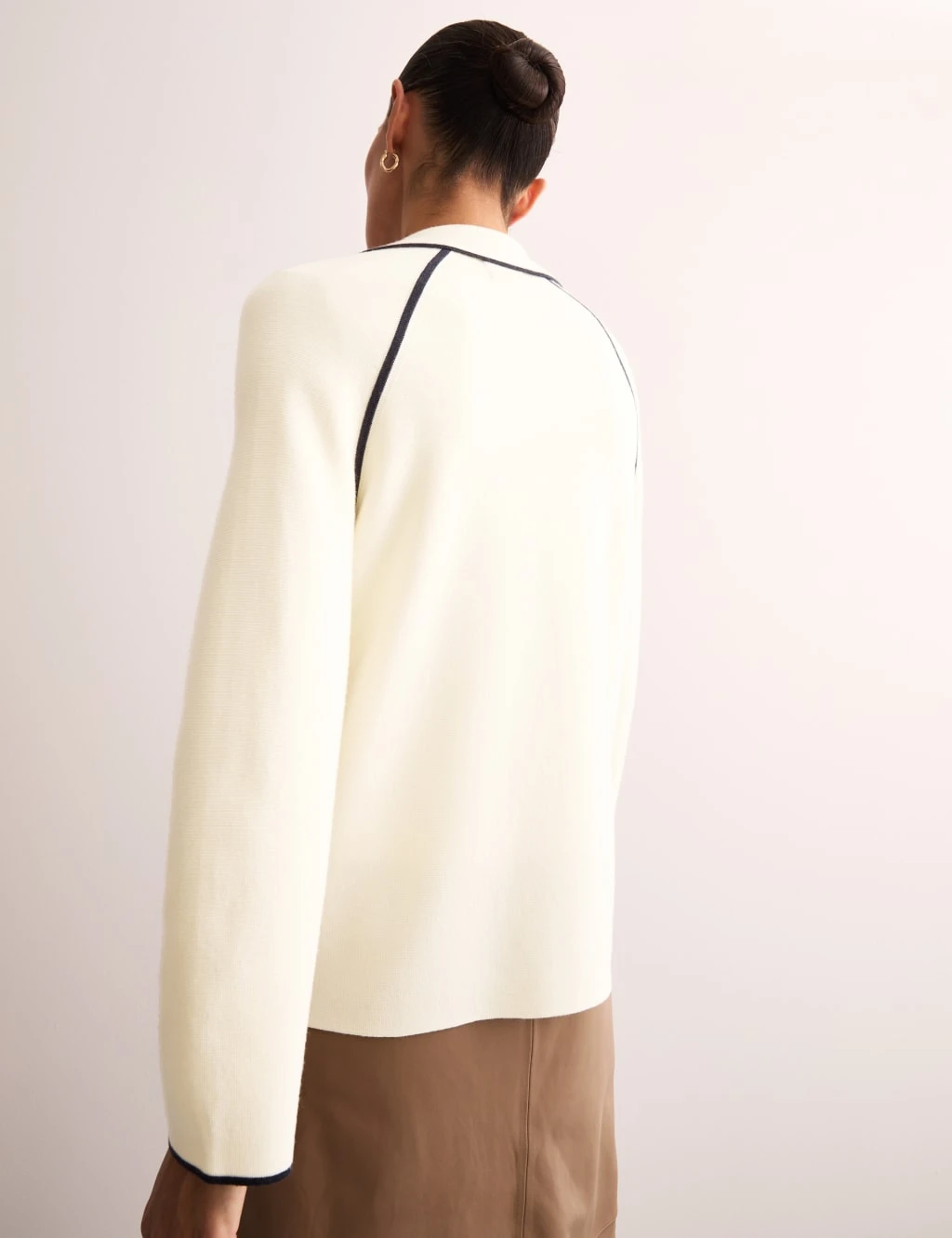 Jaeger Pure Merino Wool Tipped Detail Cardigan 10 Jaeger Pure Merino Wool Tipped Detail Cardigan - Image 10