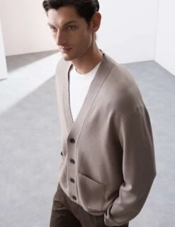 Relaxed Fit V-Neck Cardigan -Marks And Spencer Shop relaxed v neck cardigan 6