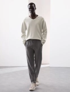 Relaxed Milano Knit V-Neck Jumper -Marks And Spencer Shop relaxed v neck jumper 3