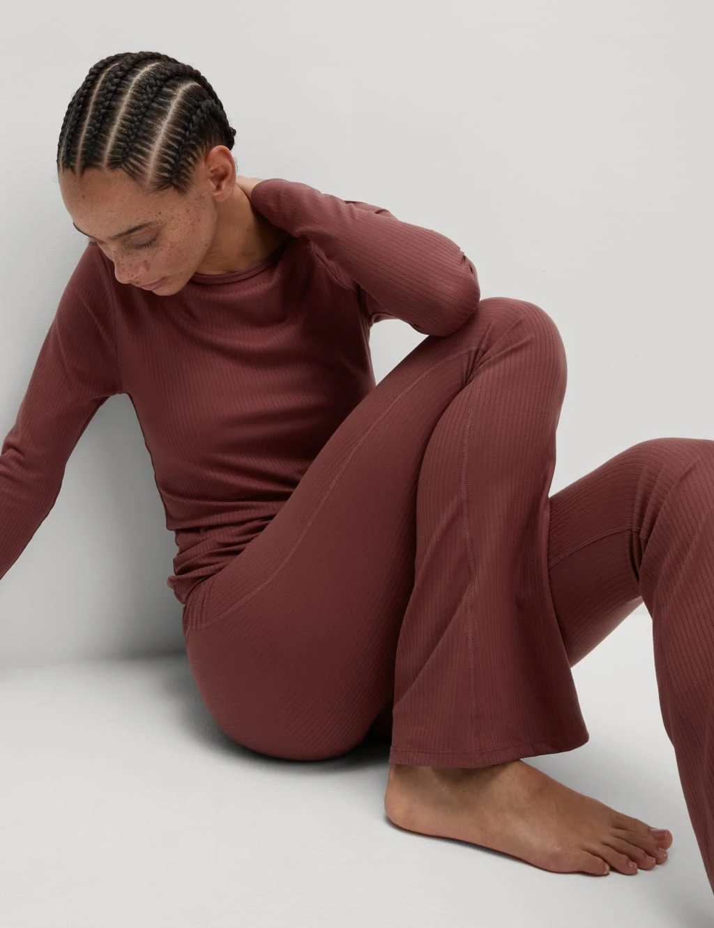 Ribbed High Waisted Flared Yoga Leggings 20 Ribbed High Waisted Flared Yoga Leggings - Image 20