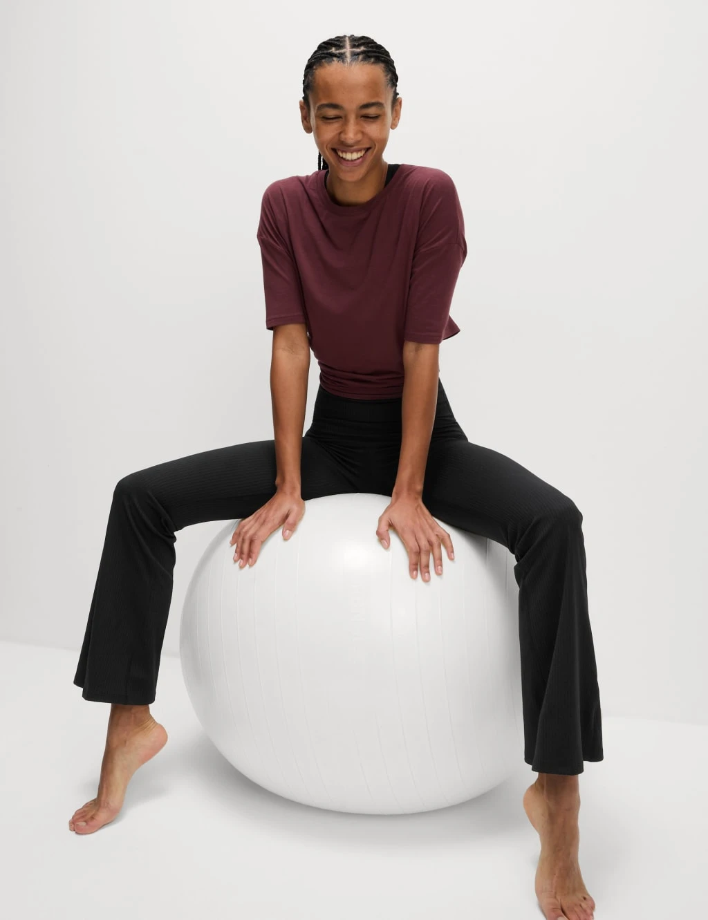 Ribbed High Waisted Flared Yoga Leggings 9 Ribbed High Waisted Flared Yoga Leggings - Image 9