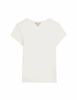 Ribbed Pyjama Top With Wool -Marks And Spencer Shop ribbed pyjama top with wool