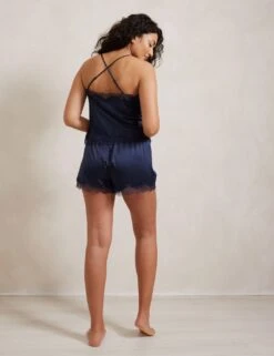 Satin Lace Trim Shortie Set -Marks And Spencer Shop satin lace trim shortie set 5