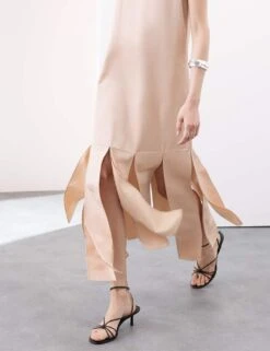 Satin Scoop Neck Tassel Midi Dress -Marks And Spencer Shop satin scoop neck tassel midi skater dress 5