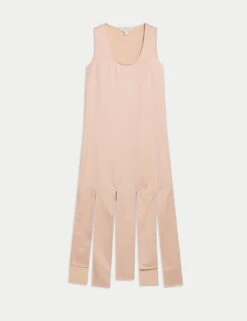 Satin Scoop Neck Tassel Midi Dress -Marks And Spencer Shop satin scoop neck tassel midi skater dress 6