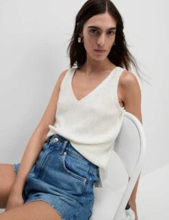 Sequin Textured V-Neck Knitted Vest 26 Sequin Textured V-Neck Knitted Vest -Marks And Spencer Shop sequin textured v neck knitted vest 10