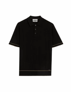 Silk Cotton Knitted Polo Shirt -Marks And Spencer Shop silk cotton knitted polo shirt
