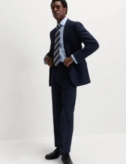 Slim Fit Luxury Cotton Double Cuff Twill Shirt -Marks And Spencer Shop slim fit easy iron pure cotton twill shirt 10