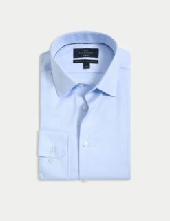 Slim Fit Luxury Cotton Twill Shirt -Marks And Spencer Shop slim fit easy iron pure cotton twill shirt 20