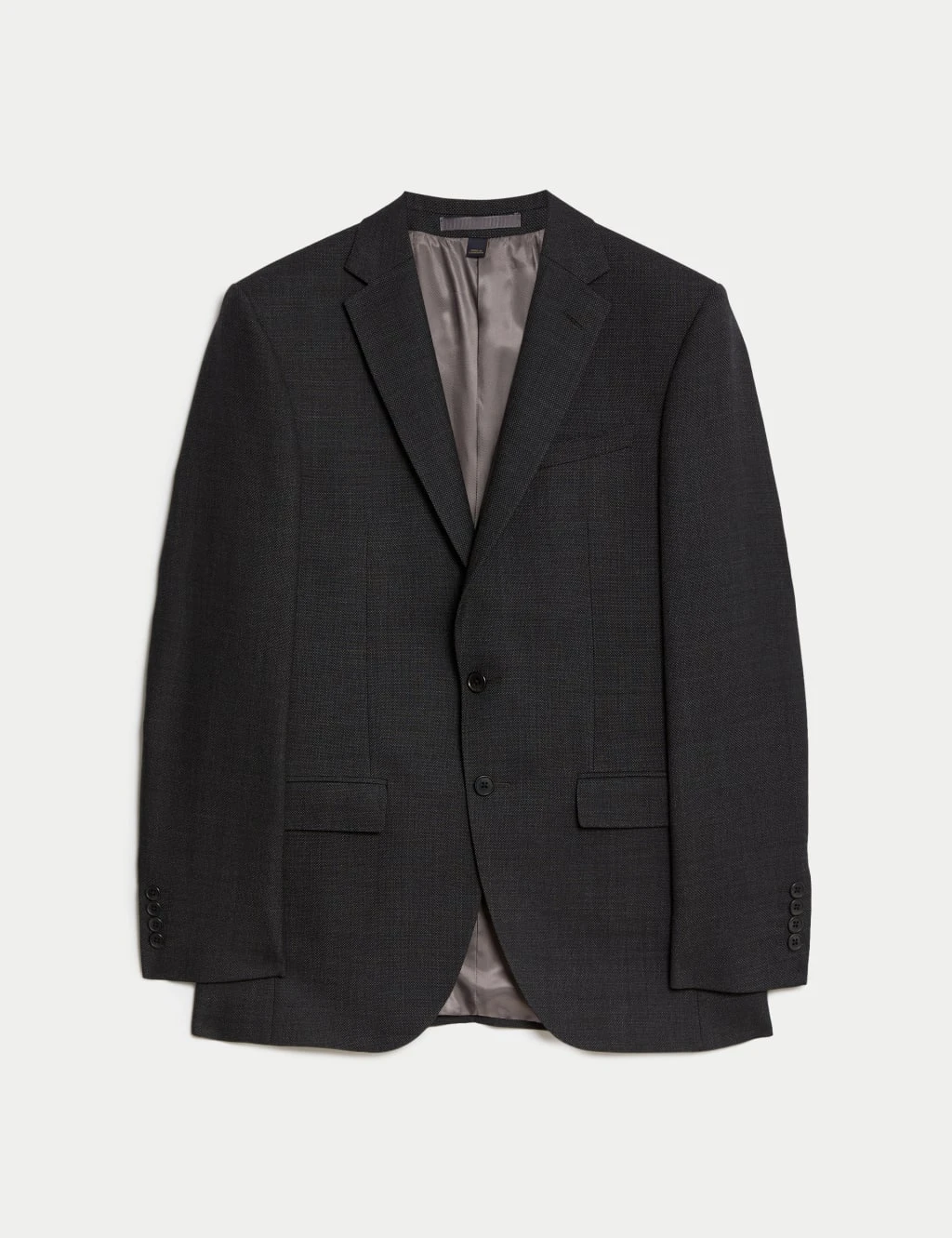 Slim Fit Pure Wool Textured Suit Jacket 8 Slim Fit Pure Wool Textured Suit Jacket - Image 8
