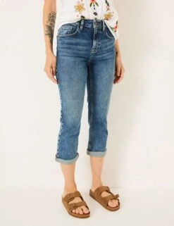 Slim Fit Turn Up Cropped Jeans -Marks And Spencer Shop slim fit turn up cropped jeans 8