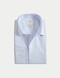 Slim Fit Ultimate Non Iron Cotton Check Shirt -Marks And Spencer Shop slim fit ultimate non iron check shirt 1