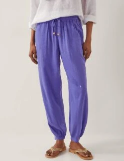 MONSOON Straight Leg Cuffed Trousers With Linen -Marks And Spencer Shop straight leg cuffed trousers with linen 7
