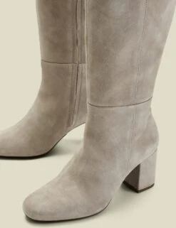 Suede Block Heel Round Toe Knee High Boots 13 Suede Block Heel Round Toe Knee High Boots -Marks And Spencer Shop suede block heel round toe knee high boots 5
