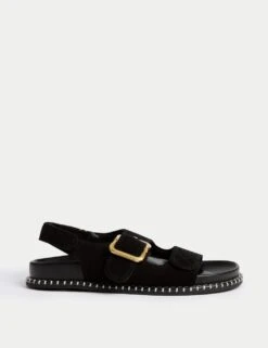 Suede Buckle Footbed Sandals -Marks And Spencer Shop suede buckle footbed sandals 8