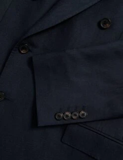 Jaeger Tailored Fit Silk & Linen Blend Double Breasted Suit Jacket -Marks And Spencer Shop tailored fit silk rich suit jacket 1