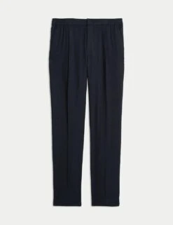 Tapered Fit Italian Linen Blend Elasticated Trousers -Marks And Spencer Shop tapered fit italian linen blend elasticated trousers 17