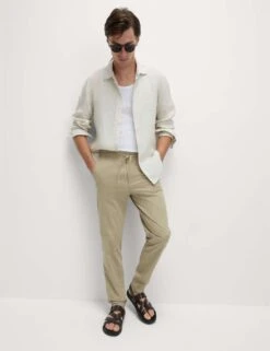 Tapered Fit Lightweight Trousers 38 Tapered Fit Lightweight Trousers -Marks And Spencer Shop tapered fit lightweight trousers 16