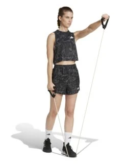 ADIDAS Train Printed High Waisted Gym Shorts -Marks And Spencer Shop train printed high waisted gym shorts 8