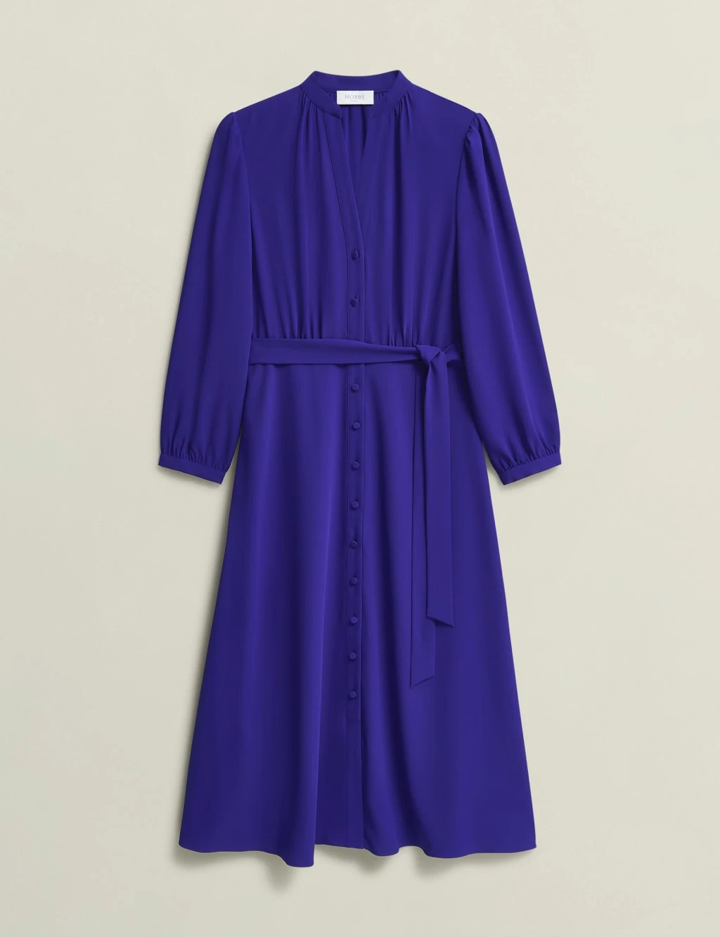 V-Neck Button Through Midi Waisted Dress 6 V-Neck Button Through Midi Waisted Dress - Image 6