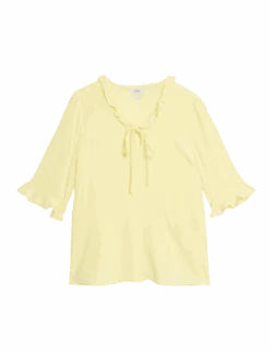 V-Neck Frill Detail Blouse -Marks And Spencer Shop v neck frill detail blouse
