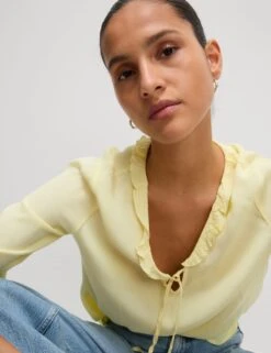 V-Neck Frill Detail Blouse -Marks And Spencer Shop v neck frill detail blouse 6