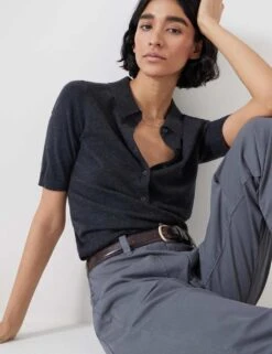 Wool Blend Collared Neck Knitted Top -Marks And Spencer Shop wool blend collared neck knitted top 12