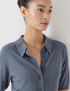 Wool Blend Collared Neck Knitted Top -Marks And Spencer Shop wool blend collared neck knitted top 5